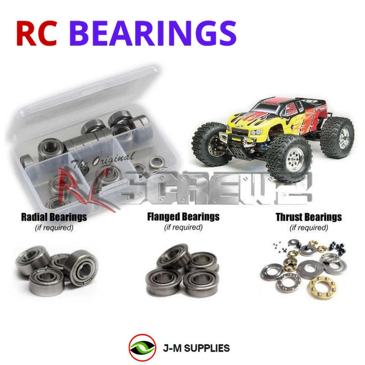 Representative image of an RCScrewZ metal-shielded bearing kit for Team Associated MGT 8.0 RTR 1/8 Monster Truck (ASC20502, 20502); exact bearing sizes and quantities vary by RC model.