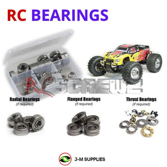 J-M SUPPLIES RC Parts Store - RCScrewZ Metal Shielded Bearing Kit ass029b for Team Associated Monster GT / MGT 8.0 RTR 1/8 Nitro 4WD Off-Road Monster Truck (#ASC20502, #20502) | SET