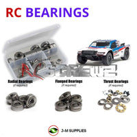 Representative image of an RCScrewZ metal-shielded bearing kit for Team Associated SC10 1/10 Electric 2WD SCT (7027); exact bearing sizes and quantities vary by RC model.