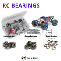 Representative image of an RCScrewZ metal-shielded bearing kit for Team Associated Rival MT RTR 1/8 4WD Monster Truck (20511); exact bearing sizes and quantities vary by RC model.