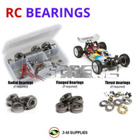 Representative image of an RCScrewZ metal-shielded bearing kit for Team Associated B44.3 FT 1/10 4WD Buggy (9063, ASC9063); exact bearing sizes and quantities vary by RC model.