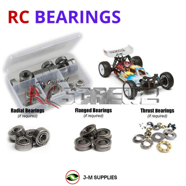 Representative image of an RCScrewZ metal-shielded bearing kit for Team Associated B44.3 FT 1/10 4WD Buggy (9063, ASC9063); exact bearing sizes and quantities vary by RC model.