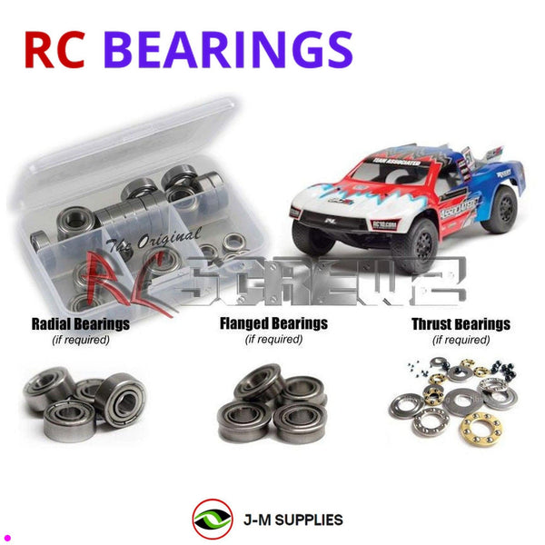 Representative image of an RCScrewZ metal-shielded bearing kit for Team Associated RC10SC5M 1/10 2WD Short Course Truck (70006); exact bearing sizes and quantities vary by RC model.