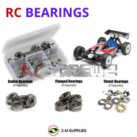 Representative image of an RCScrewZ metal-shielded bearing kit for Team Associated RC8B3e 1/8 4WD Buggy (80916); exact bearing sizes and quantities vary by RC model.