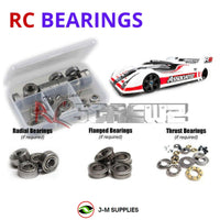 Representative image of an RCScrewZ metal-shielded bearing kit for Team Associated RC12R6 FT 1/12 2WD Pan Car (4021); exact bearing sizes and quantities vary by RC model.