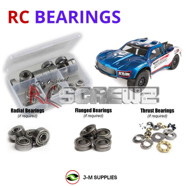 Representative image of an RCScrewZ metal-shielded bearing kit for Team Associated RC10SC6.1 1/10 Electric 2WD SCT (70007); exact bearing sizes and quantities vary by RC model.
