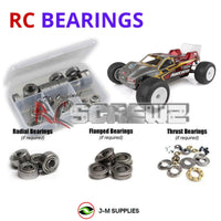 Representative image of an RCScrewZ metal-shielded bearing kit for Team Associated T6.1 1/10 Electric 2WD Truck (70002, ASC70002); exact bearing sizes and quantities vary by RC model.