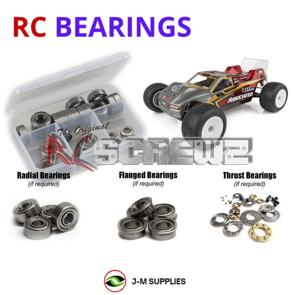 Representative image of an RCScrewZ metal-shielded bearing kit for Team Associated T6.1 1/10 Electric 2WD Truck (70002, ASC70002); exact bearing sizes and quantities vary by RC model.
