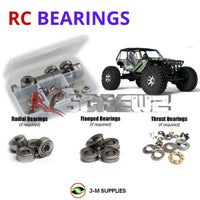 Representative image of an RCScrewZ metal-shielded bearing kit for Axial Wraith RTR 1/10 Electric 4WD Rock Racer (90018); exact bearing sizes and quantities vary by RC model.