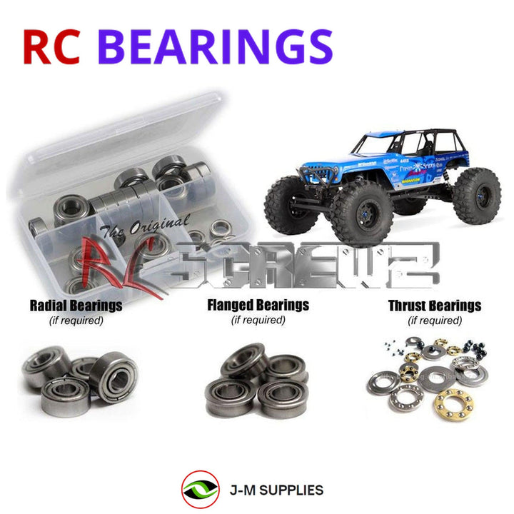 Representative image of an RCScrewZ metal-shielded bearing kit for Axial Wraith Poison Spyder 1/10 4WD Rock Racer (90031); exact bearing sizes and quantities vary by RC model.