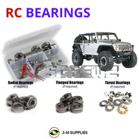 Representative image of an RCScrewZ metal-shielded bearing kit for Axial SCX10 Rubicon RTR 1/10 Electric 4WD Crawler (90028); exact bearing sizes and quantities vary by RC model.