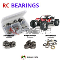 Representative image of an RCScrewZ metal-shielded bearing kit for Axial Yeti XL 1/8 Electric 4WD Monster Buggy (90032, 90038); exact bearing sizes and quantities vary by RC model.