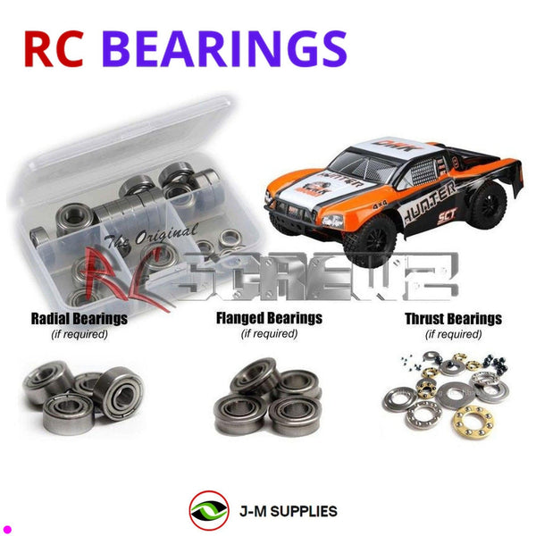 Representative image of an RCScrewZ metal-shielded bearing kit for DHK Hobby Hunter SCT Short Course Truck 1/10th; exact bearing sizes and quantities vary by RC model.