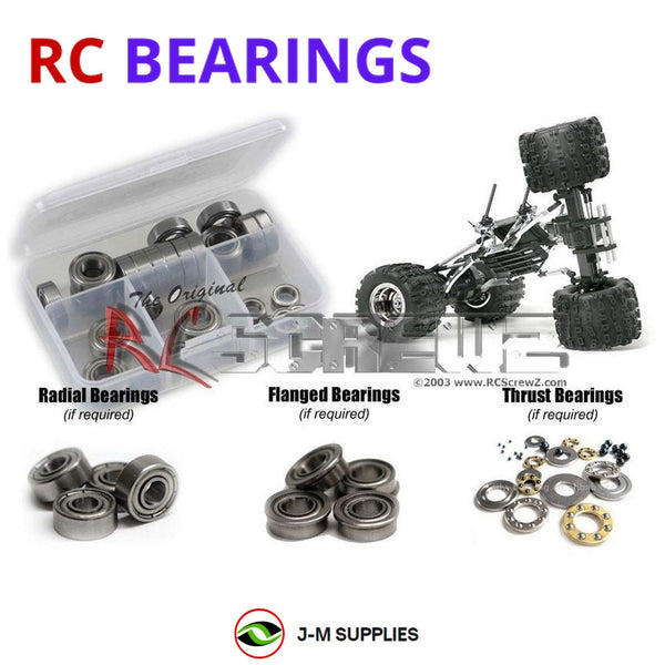 Representative image of an RCScrewZ metal-shielded bearing kit for GMade Spyder Rock Crawler; exact bearing sizes and quantities vary by RC model.