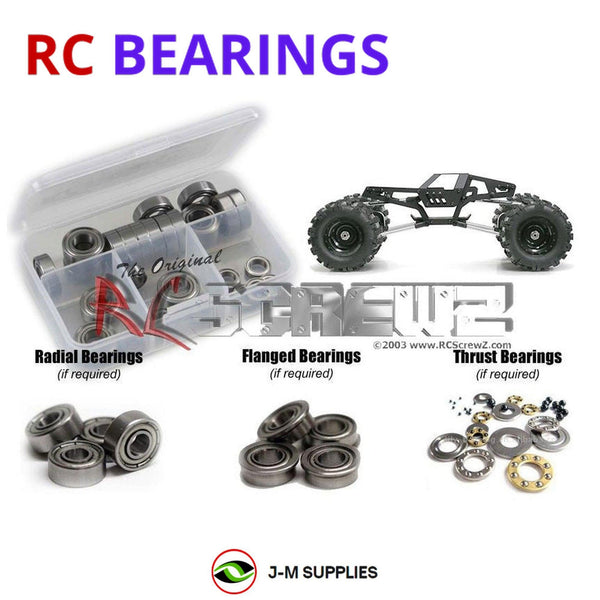 Representative image of an RCScrewZ metal-shielded bearing kit for GMade Stealth Rock Crawler; exact bearing sizes and quantities vary by RC model.