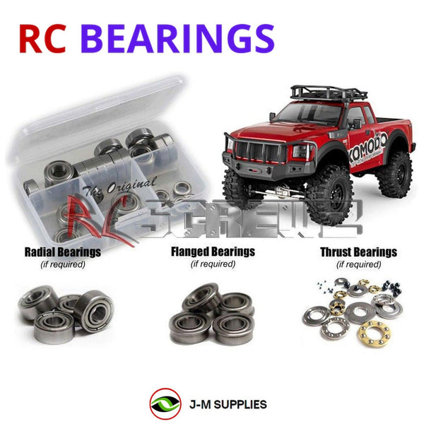 Representative image of an RCScrewZ metal-shielded bearing kit for Gmade Komodo 1/10 Rock Crawler GS01 (#GM54000); exact bearing sizes and quantities vary by RC model.