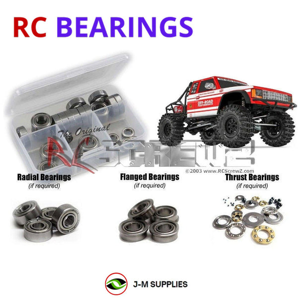 Representative image of an RCScrewZ metal-shielded bearing kit for GMade GS02 BOM 4wd #GM57000; exact bearing sizes and quantities vary by RC model.