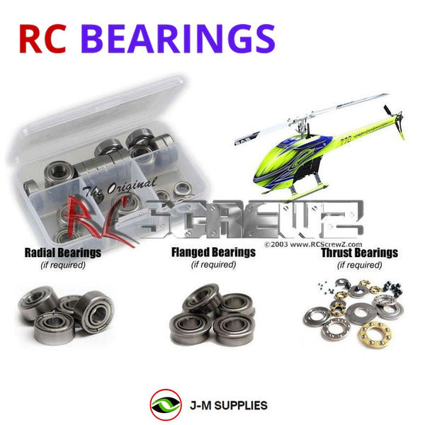 J-M SUPPLIES - RCScrewZ Metal Shielded Bearing Kit gob002b for Goblin 770 Series Helicopter RC | SET - gob002b