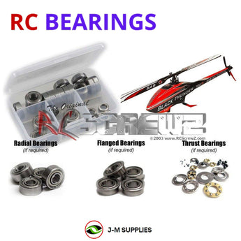 J-M SUPPLIES - RCScrewZ Metal Shielded Bearing Kit gob011b for Goblin Thunder 650/700 Helicopter RC | SET - 
