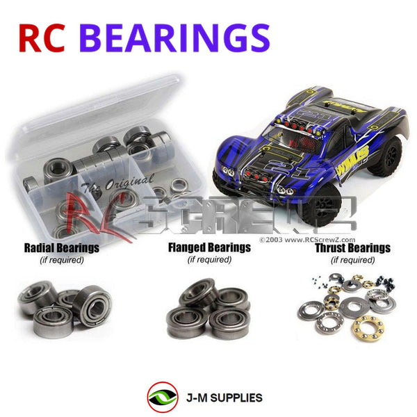 J-M SUPPLIES - RCScrewZ Metal Shielded Bearing Kit helrc007b for Helion RC Animus 18SC RC Car | SET - 