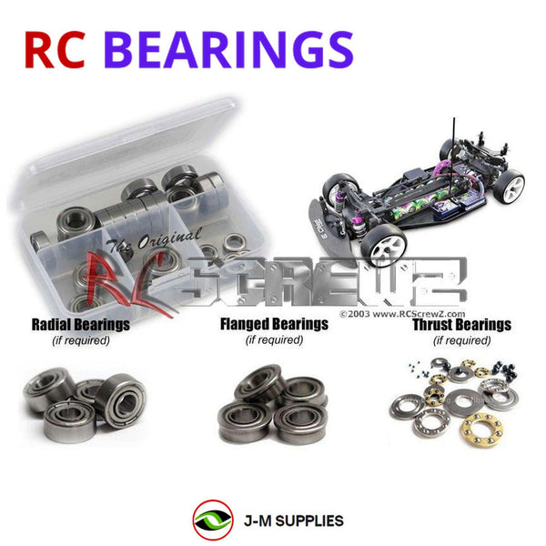 Representative image of an RCScrewZ metal-shielded bearing kit for HPI Racing RS4 Pro 3 1/10 Electric 4WD Touring Car (178); exact bearing sizes and quantities vary by RC model.
