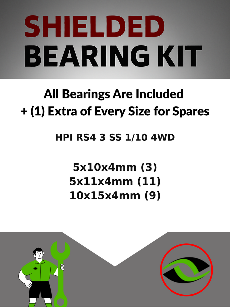 Upgrade Your RC Car with Metal Shielded Bearings for HPI RS4 3 SS 1/10 4WD | hpi002b - High Performance Upgrade | Durable & Reliable - by J-M SUPPLIES