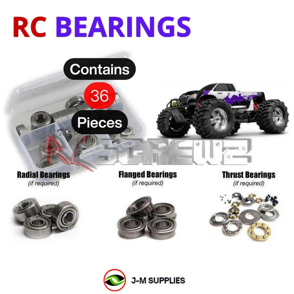 Representative image of an RCScrewZ metal-shielded bearing kit for HPI Racing Savage 21 1/8 Nitro 4WD Monster Truck (831, 12840); exact bearing sizes and quantities vary by RC model.