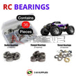 Representative image of an RCScrewZ metal-shielded bearing kit for HPI Racing Savage 21 1/8 Nitro 4WD Monster Truck (831, 12840); exact bearing sizes and quantities vary by RC model.