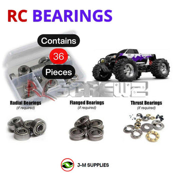 Representative image of an RCScrewZ metal-shielded bearing kit for HPI Racing Savage 21 1/8 Nitro 4WD Monster Truck (831, 12840); exact bearing sizes and quantities vary by RC model.