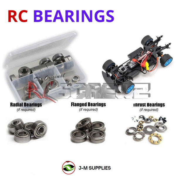 Representative image of an RCScrewZ metal-shielded bearing kit for HPI Racing Micro RS4 1/18 Elec 4WD Touring/Drift (610, 619); exact bearing sizes and quantities vary by RC model.