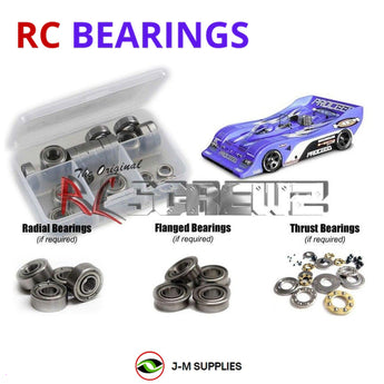Representative image of an RCScrewZ metal-shielded bearing kit for HPI Racing Proceed 1/8 Nitro 4WD On-Road Comp Car (801); exact bearing sizes and quantities vary by RC model.
