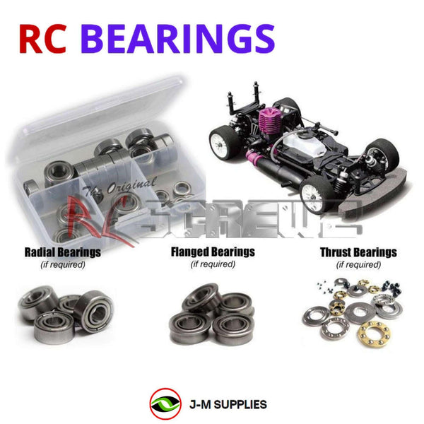 Representative image of an RCScrewZ metal-shielded bearing kit for HPI Racing R40 Hara 1/10 Nitro 4WD Touring Car (823); exact bearing sizes and quantities vary by RC model.