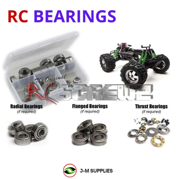 Representative image of an RCScrewZ metal-shielded bearing kit for HPI Racing Savage SS 25 RTR 1/8 Nitro 4WD Monster (832, 835); exact bearing sizes and quantities vary by RC model.