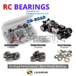 Representative image of an RCScrewZ metal-shielded bearing kit for HPI Racing RS4 Mini Nitro Pro 1/10 Rally/Touring Car; exact bearing sizes and quantities vary by RC model.