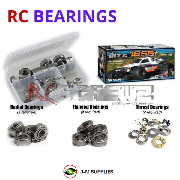 J-M SUPPLIES - RCScrewZ Metal Shielded Bearing Kit hpi030b for HPI Racing MT2 .18ss RC Car | SET - 