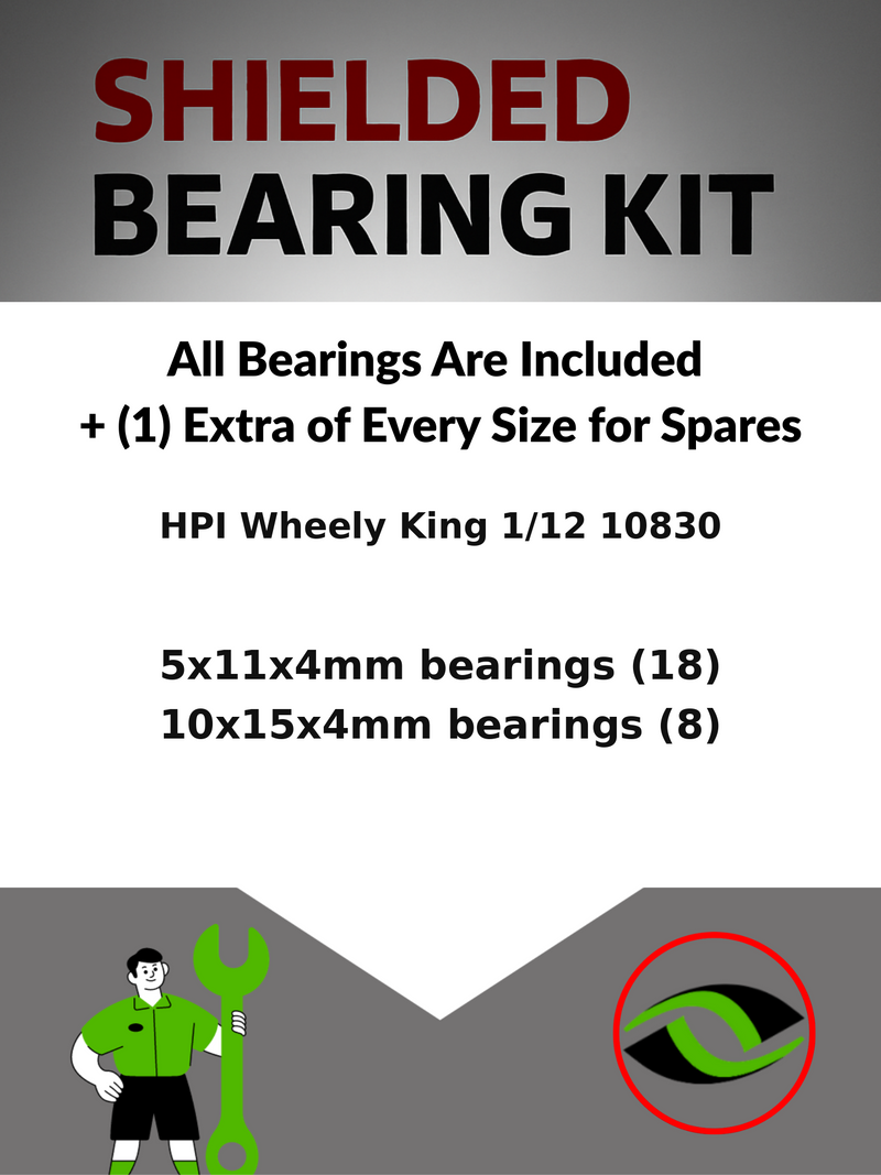 Upgrade Your RC Car with Metal Shielded Bearings for HPI Wheely King 1/12 10830 | hpi037b - High Performance Upgrade | Durable & Reliable - by J-M SUPPLIES