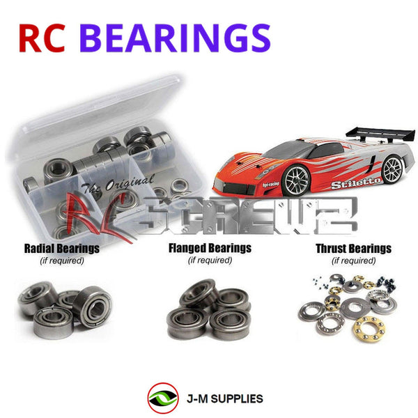 Representative image of an RCScrewZ metal-shielded bearing kit for HPI Sprint 2 RTR 1/10 Electric 4WD Touring Car (704, 705); exact bearing sizes and quantities vary by RC model.