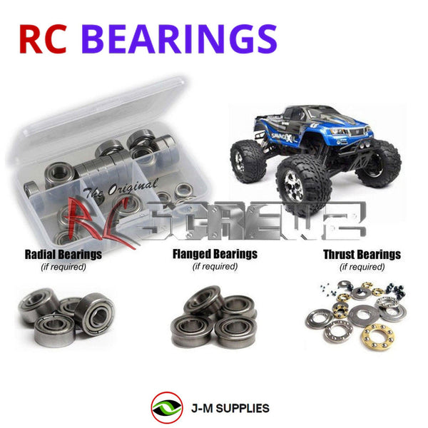 J-M SUPPLIES - RCScrewZ Metal Shielded Bearing Kit hpi041b for HPI Racing Savage X .46 1/8 Monster (#105644) | SET - 