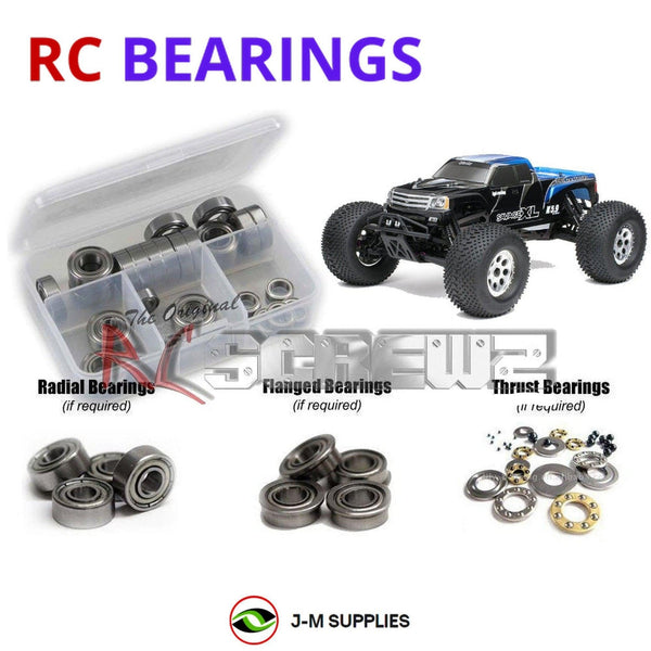 Representative image of an RCScrewZ metal-shielded bearing kit for HPI Savage XL 5.9 Big Block RTR 1/8 Nitro 4WD (104246, HPI104246); exact bearing sizes and quantities vary by RC model.