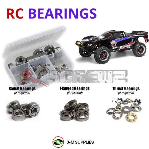 Representative image of an RCScrewZ metal-shielded bearing kit for HPI Racing Baja 5T RTR 1/5 Gas 2WD Desert Truck (110185); exact bearing sizes and quantities vary by RC model.