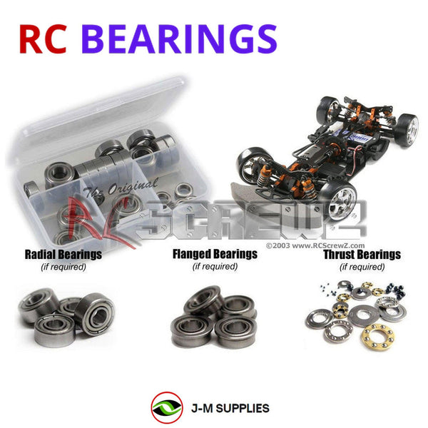 Representative image of an RCScrewZ metal-shielded bearing kit for HPI Racing E10 Pro Drift 1/10 Electric 4WD Drift Car; exact bearing sizes and quantities vary by RC model.