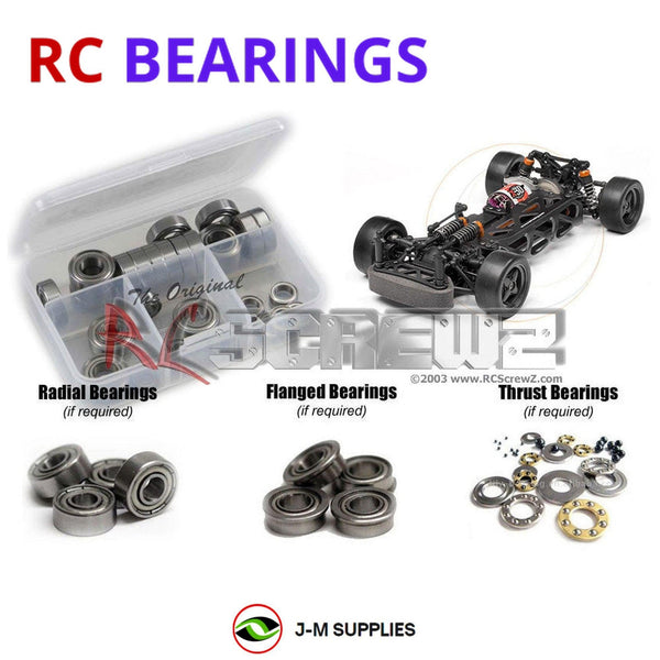 Representative image of an RCScrewZ metal-shielded bearing kit for HPI Cup Racer 1M True Ten 1/10 Electric Touring Car (100595); exact bearing sizes and quantities vary by RC model.