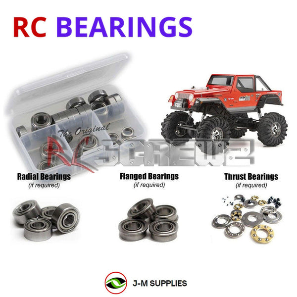 Representative image of an RCScrewZ metal-shielded bearing kit for HPI Crawler King 1/10 Electric 4WD Rock Crawler Truck (102115); exact bearing sizes and quantities vary by RC model.