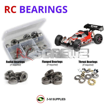 Representative image of an RCScrewZ metal-shielded bearing kit for HPI Trophy 3.5 1/8 Nitro 4WD Off-Road Buggy (10508); exact bearing sizes and quantities vary by RC model.