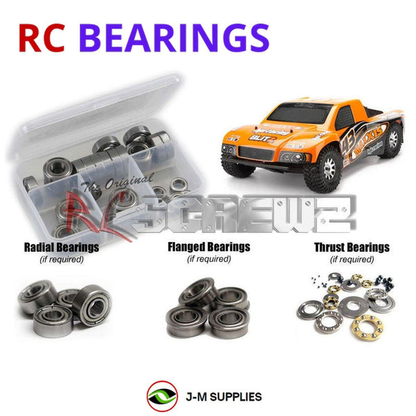 Representative image of an RCScrewZ metal-shielded bearing kit for HPI Blitz Short Course 1/10 Electric 2WD Truck (103171); exact bearing sizes and quantities vary by RC model.