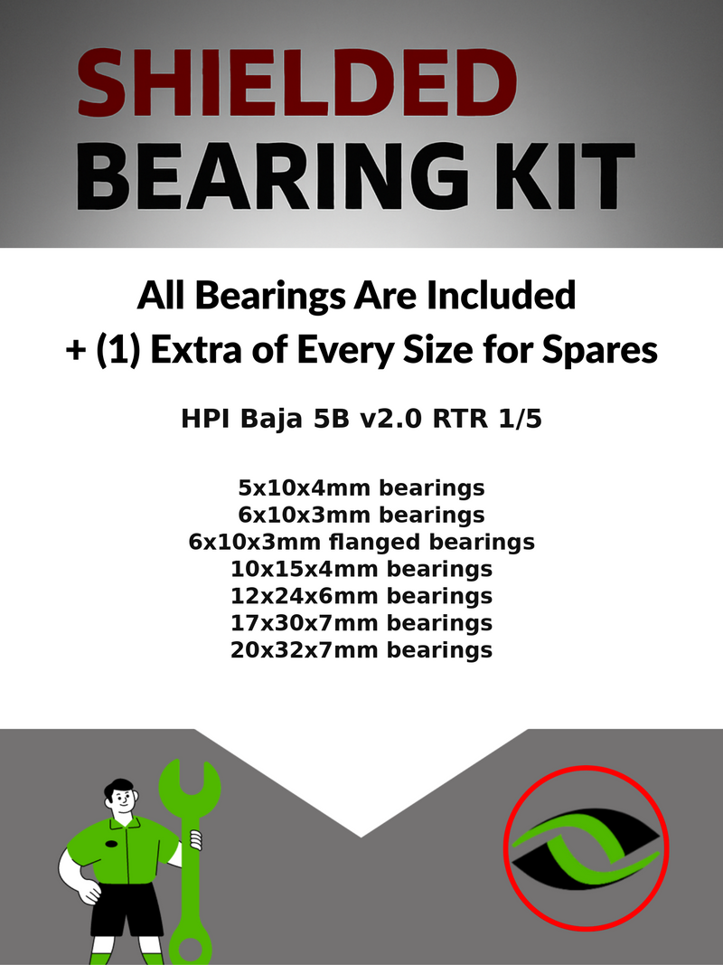 Upgrade Your RC Car with Metal Shielded Bearings for HPI Baja 5B v2.0 RTR 1/5 | hpi056b - High Performance Upgrade | Durable & Reliable - by J-M SUPPLIES