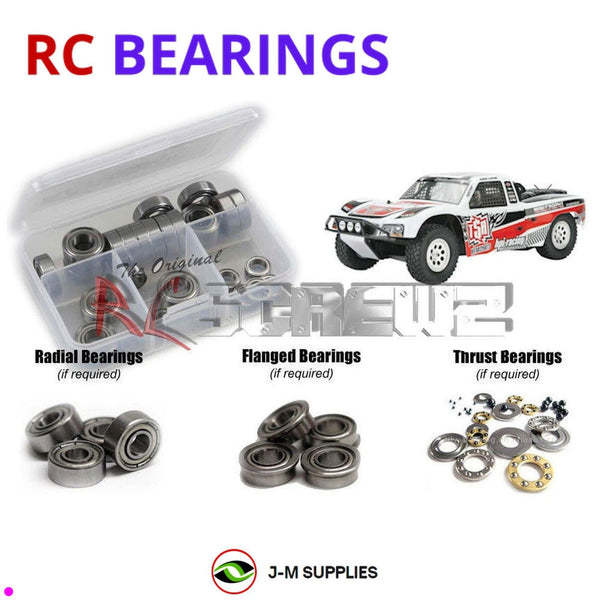 Representative image of an RCScrewZ metal-shielded bearing kit for HPI Mini Trophy 1/12 Electric 4WD Off-Road Desert Truck (103034); exact bearing sizes and quantities vary by RC model.