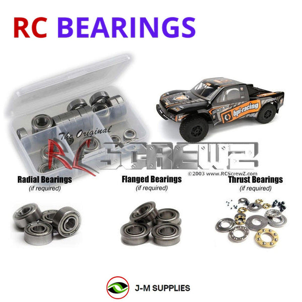 Representative image of an RCScrewZ metal-shielded bearing kit for HPI Apache SC Flux RTR 1/8 4WD Short Course Truck (107104); exact bearing sizes and quantities vary by RC model.