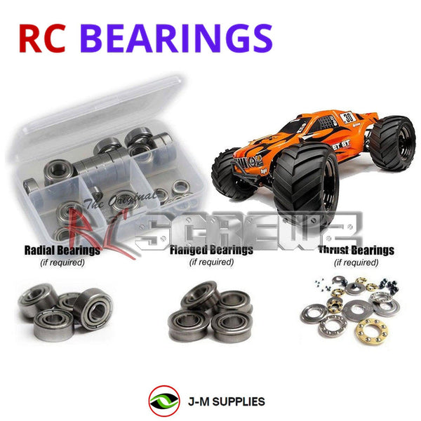 Representative image of an RCScrewZ metal-shielded bearing kit for HPI Bullet ST Flux 1/10 Electric 4WD Stadium Truck (107008); exact bearing sizes and quantities vary by RC model.
