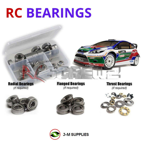 Representative image of an RCScrewZ metal-shielded bearing kit for HPI WR8 3.0 Nitro 1/8 4WD Rally Car (106949); exact bearing sizes and quantities vary by RC model.